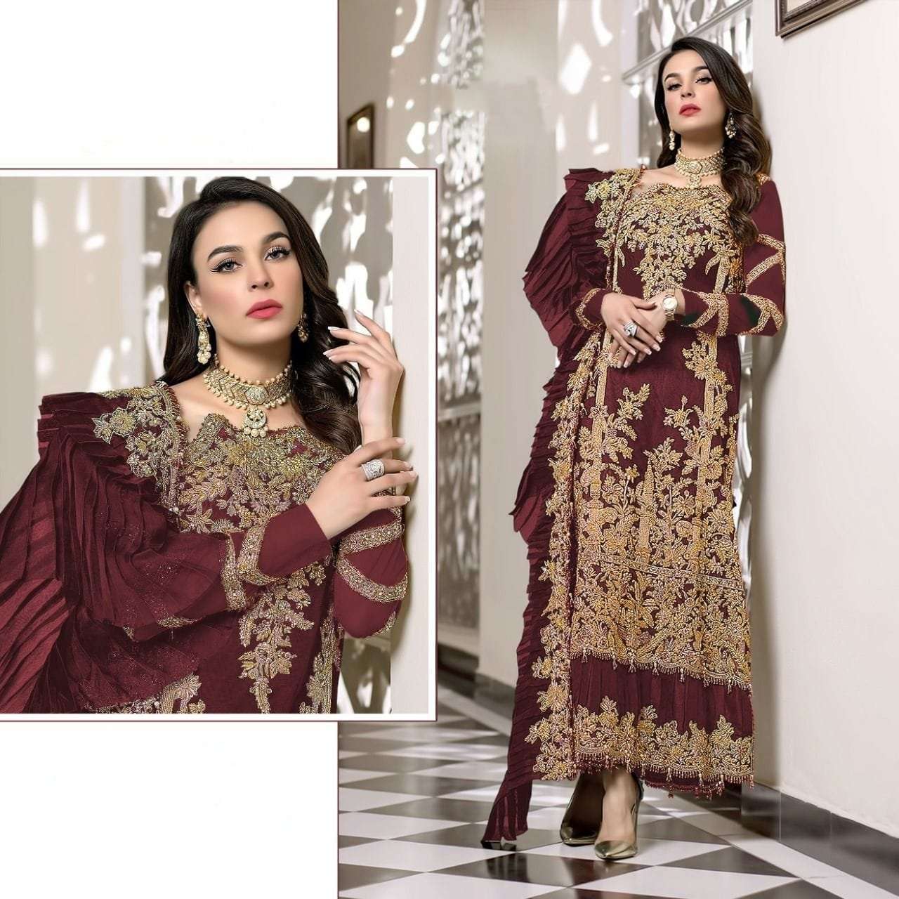 Georgette Embroidered Pakistani Fancy Suits, Stitched at Rs 1329 in  Hyderabad